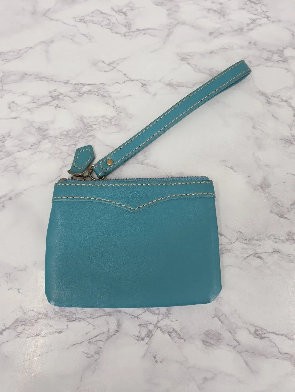 Born Turquoise Leather Wristlet Wallet Small